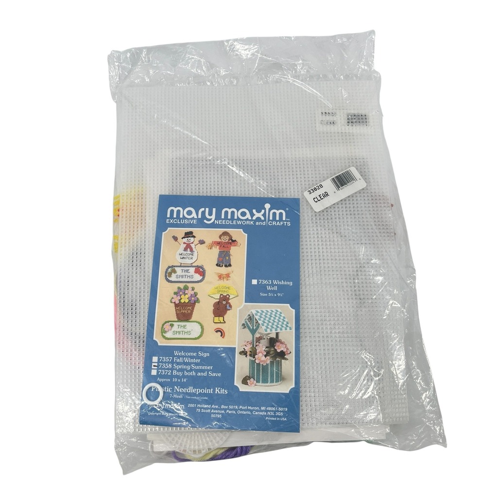 Mary Maxim Plastic Needlepoint Kit Welcome Sign Spring/Summer